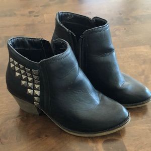 Black studded booties